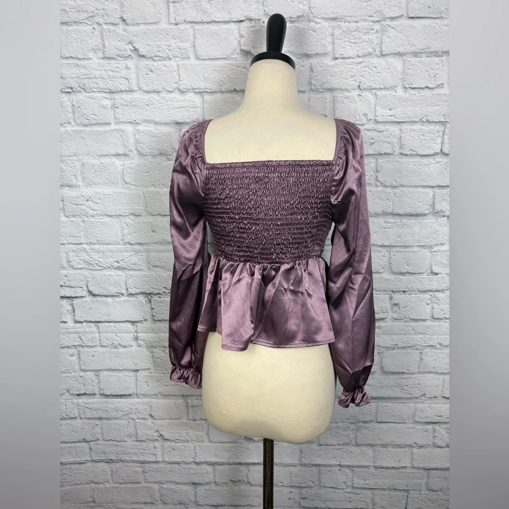 NWT Altar’d State Lavender Satin Top size XS - Picture 4 of 6